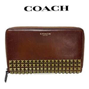 Vintage Coach NY Legacy Studded Leather Zip Around Wallet
